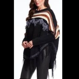 Alberto Makali Fringe Poncho